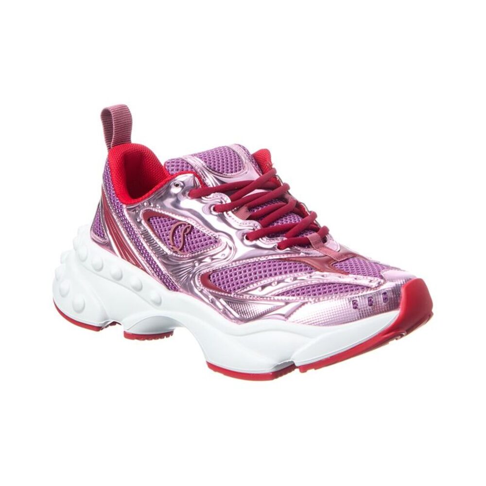 Christian Louboutin So Flo Leather & Mesh Sneaker, Purple